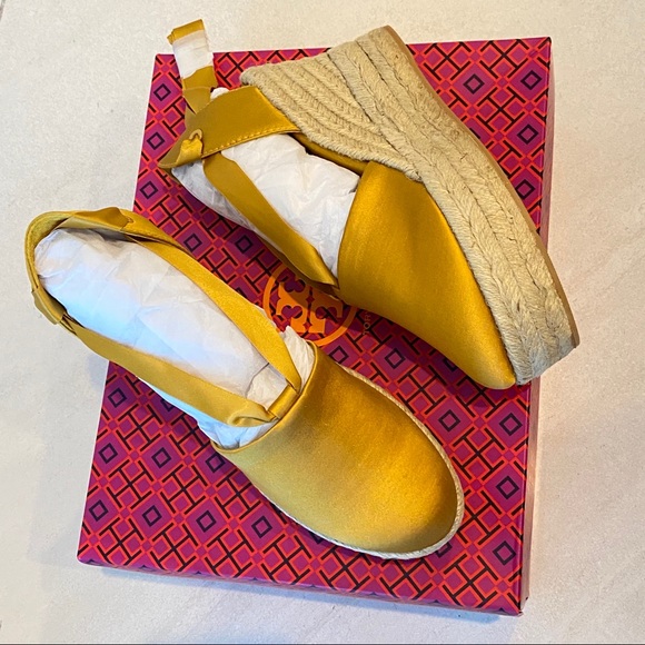 TORY BURCH Elisa 90mm Wedge Espadrille, Golden - Picture 2 of 4